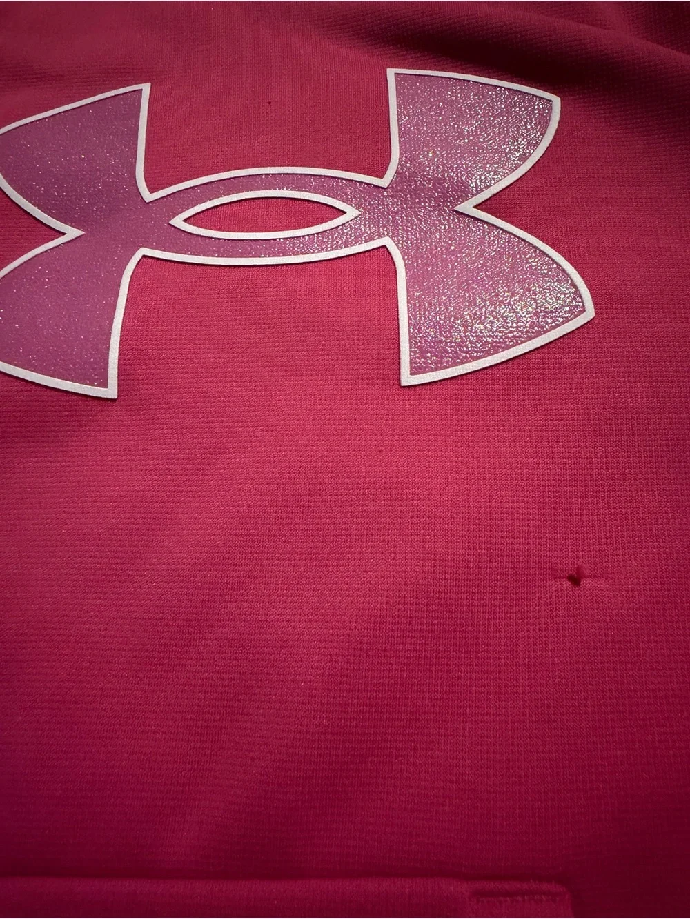 Under Armour Girls' Hot Pink Glitter Logo Hoodie